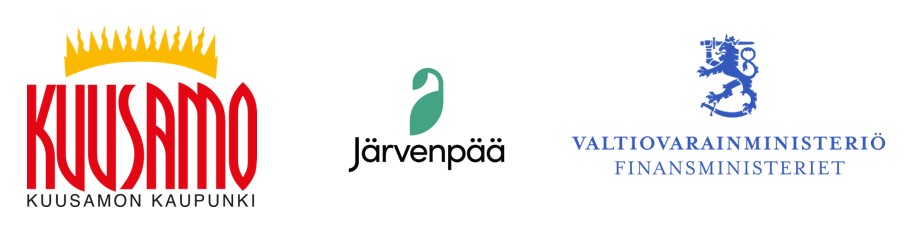 Kuusamon kaupungin, Järvenpään ja Valtioneuvoston logot