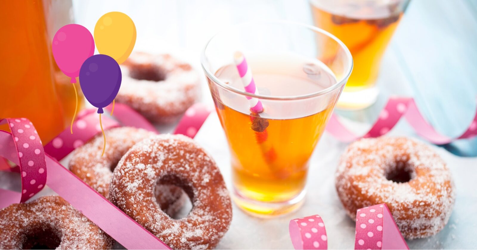 Simaa, munkkeja, serpentiiniä ja ilmapalloja