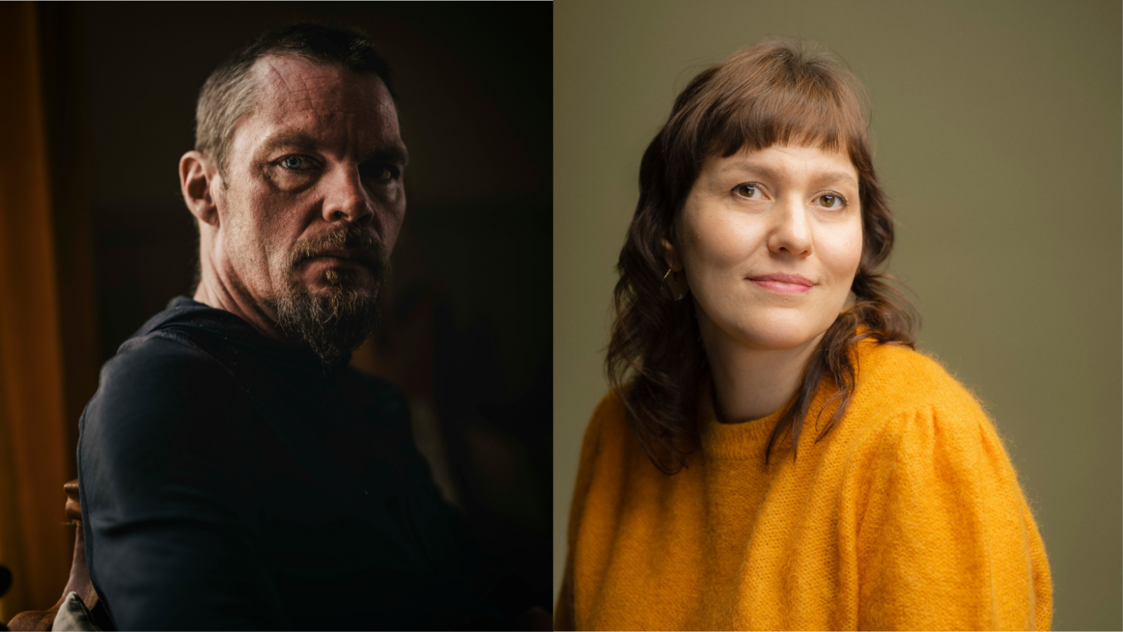 Kuvassa kirjailijat Tuomo Pirttimaa ja Liisa Louhela